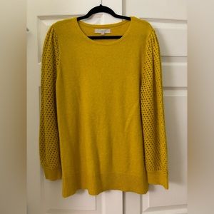 Loft yellow sweater with balloon sleeves